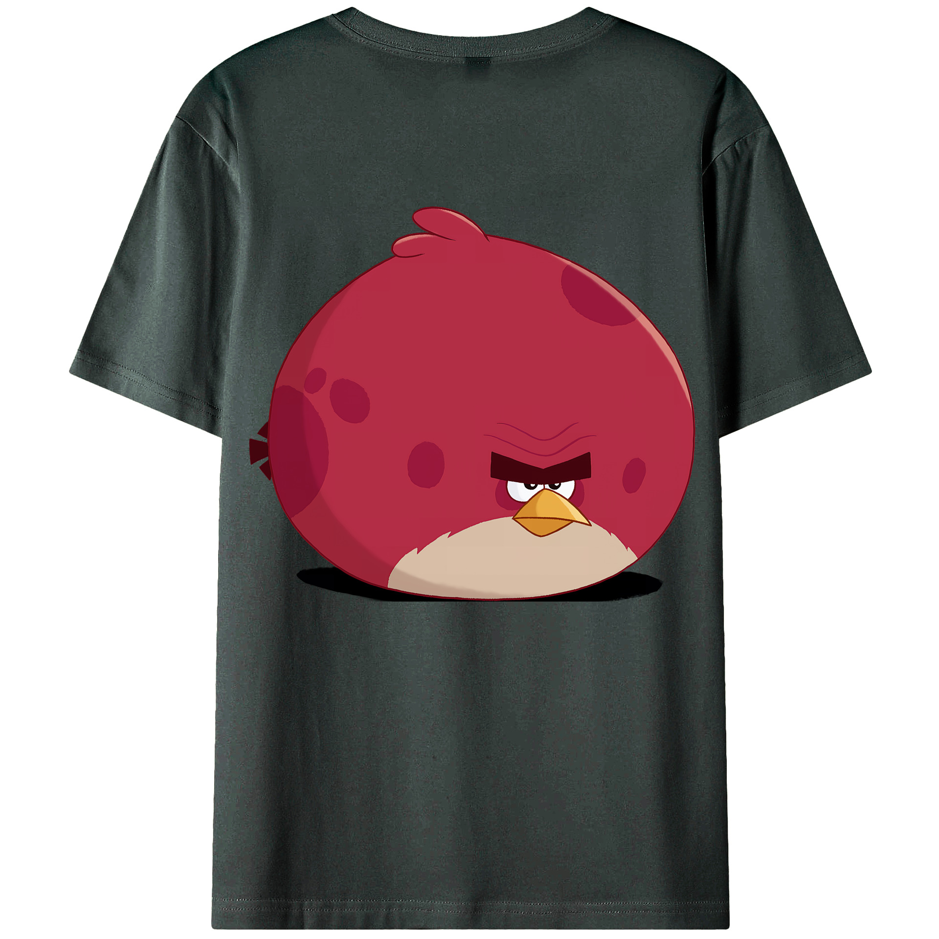 （画像用） Angry Birds アングリーバード 綿100％ メンズ半袖Tシャツ（バックプリント） 通気性